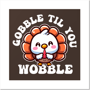 Thanksgiving Cute Kawaii Turkey Posters and Art